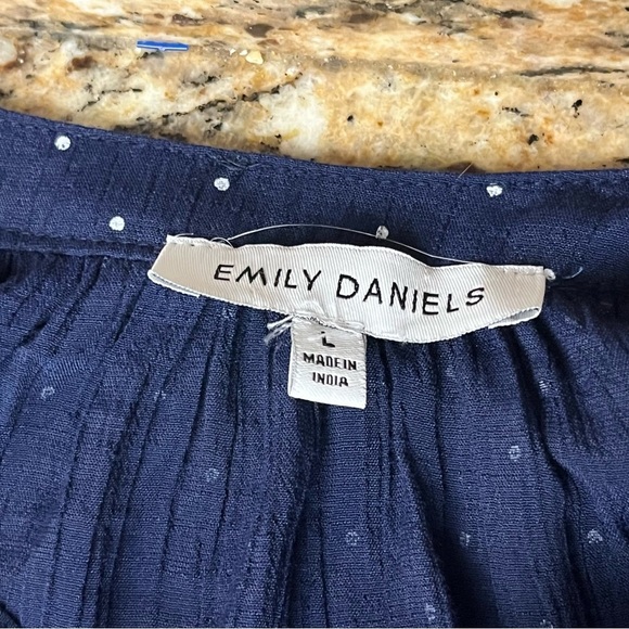 Emily Daniel’s Womens Blue Polka Dot Tunic Blouse Retro Rockabilly Pinup L - Picture 8 of 10